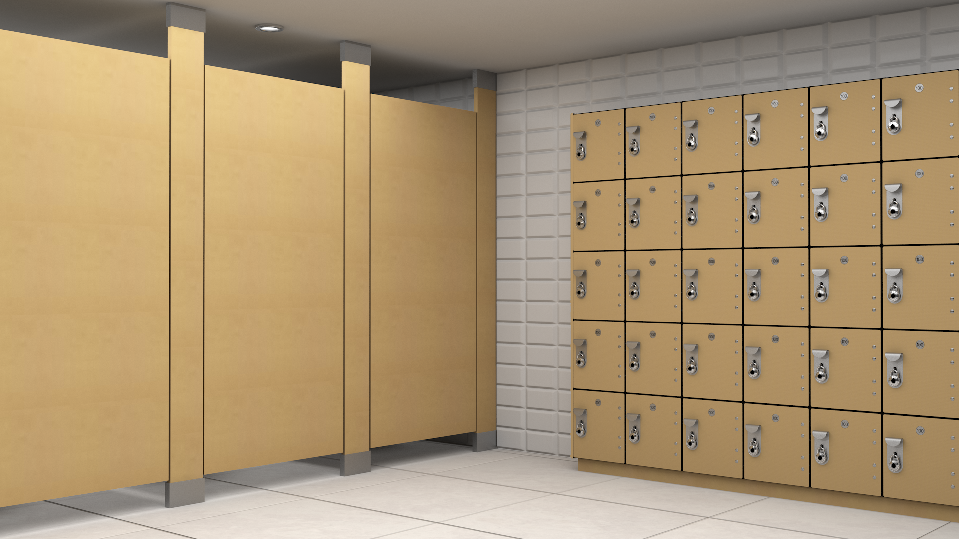 Natural Color Through Lockers and Partitions